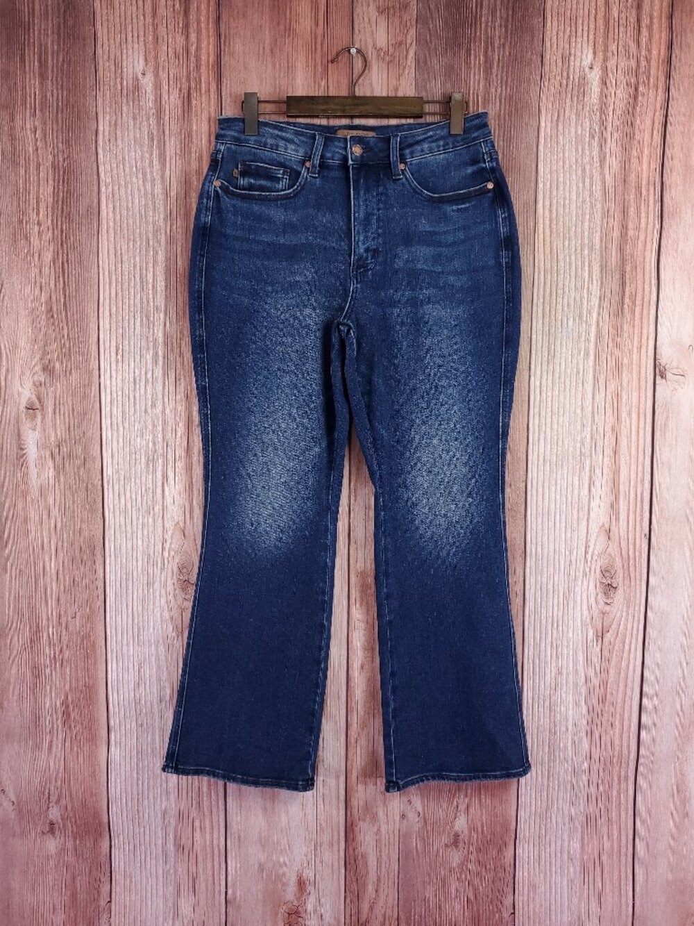 Judy Blue Womens Boot Cut Jeans 14W Short Dark Wash High Rise Stretch JB88786